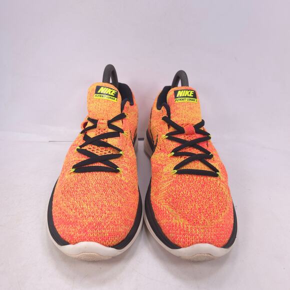 Nike Flyknit Lunar 3 Athletic Training Shoe Womens Size 7 698182-700 Orange - Picture 2 of 10